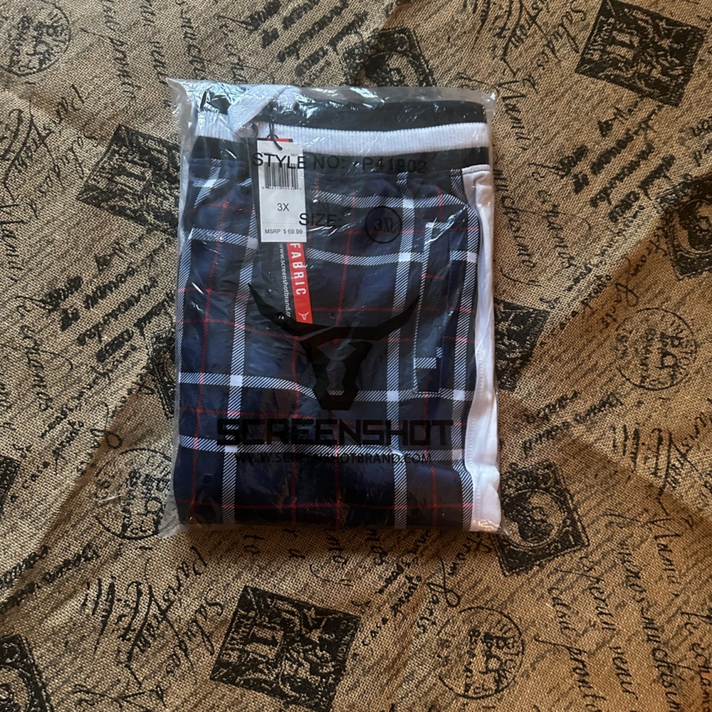 Navy Plaid pants 3xl